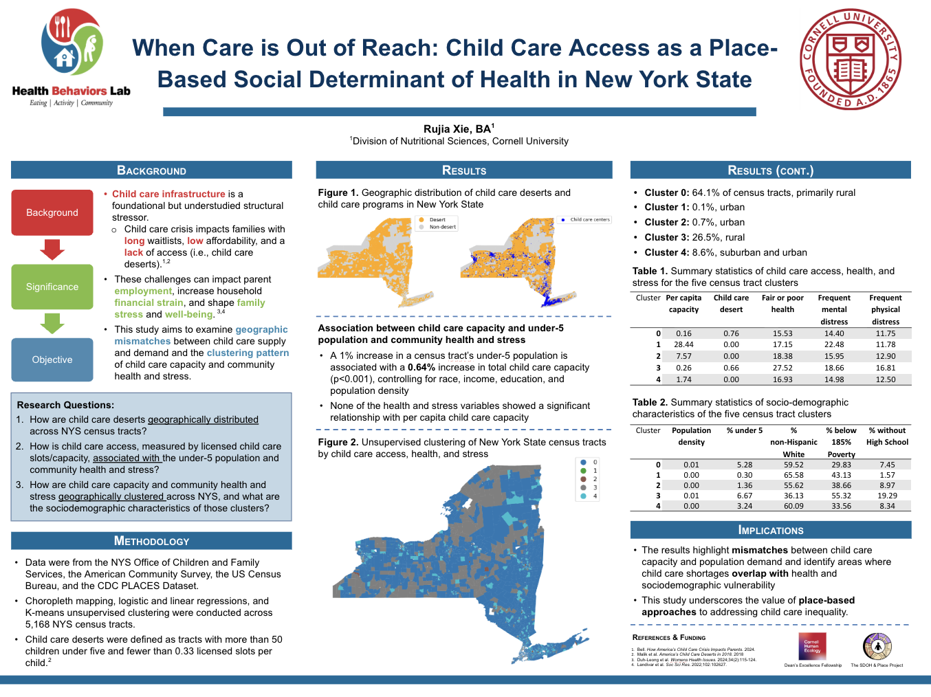 When Care is Out of Reach: Child Care Access as a Place- Based Social Determinant of Health in New York State